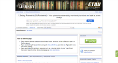 Desktop Screenshot of libanswers.etbu.edu